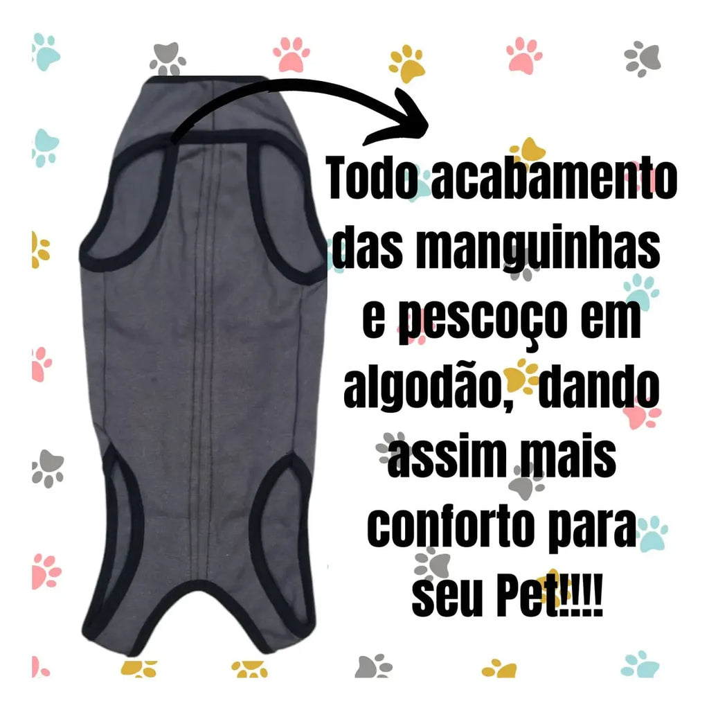 Roupa Pós-Cirúrgica Operatória para Gatas - Tamanhos 1, 2 e 3