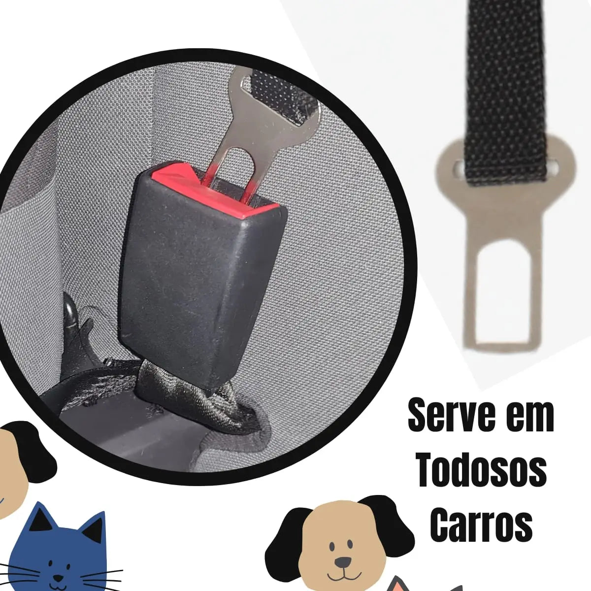 Cinto Segurança Coleira Pet Universal Cachorro Gato Cor Preto