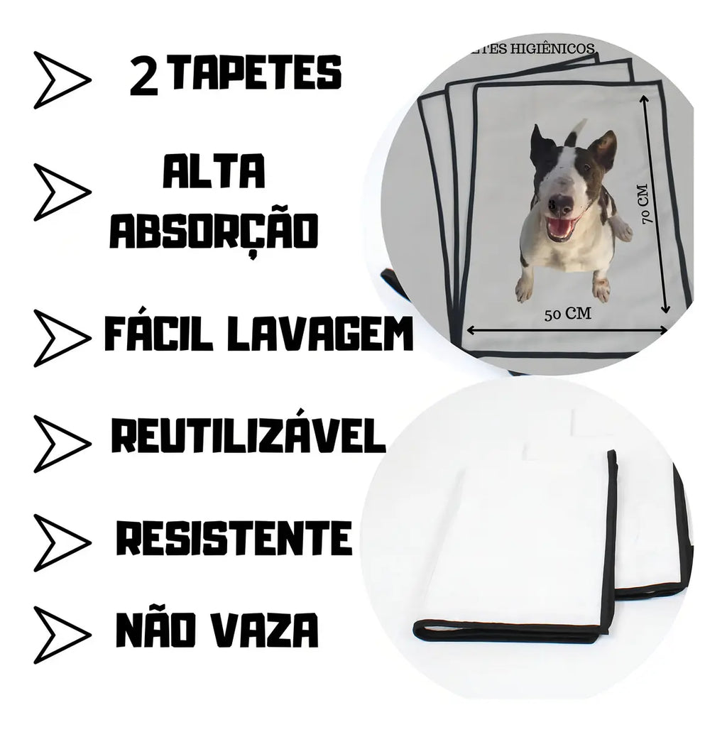 TAPETE HIGIÊNICO LAVÁVEL PARA CACHORROS – REUTILIZÁVEL E IMPERMEÁVEL