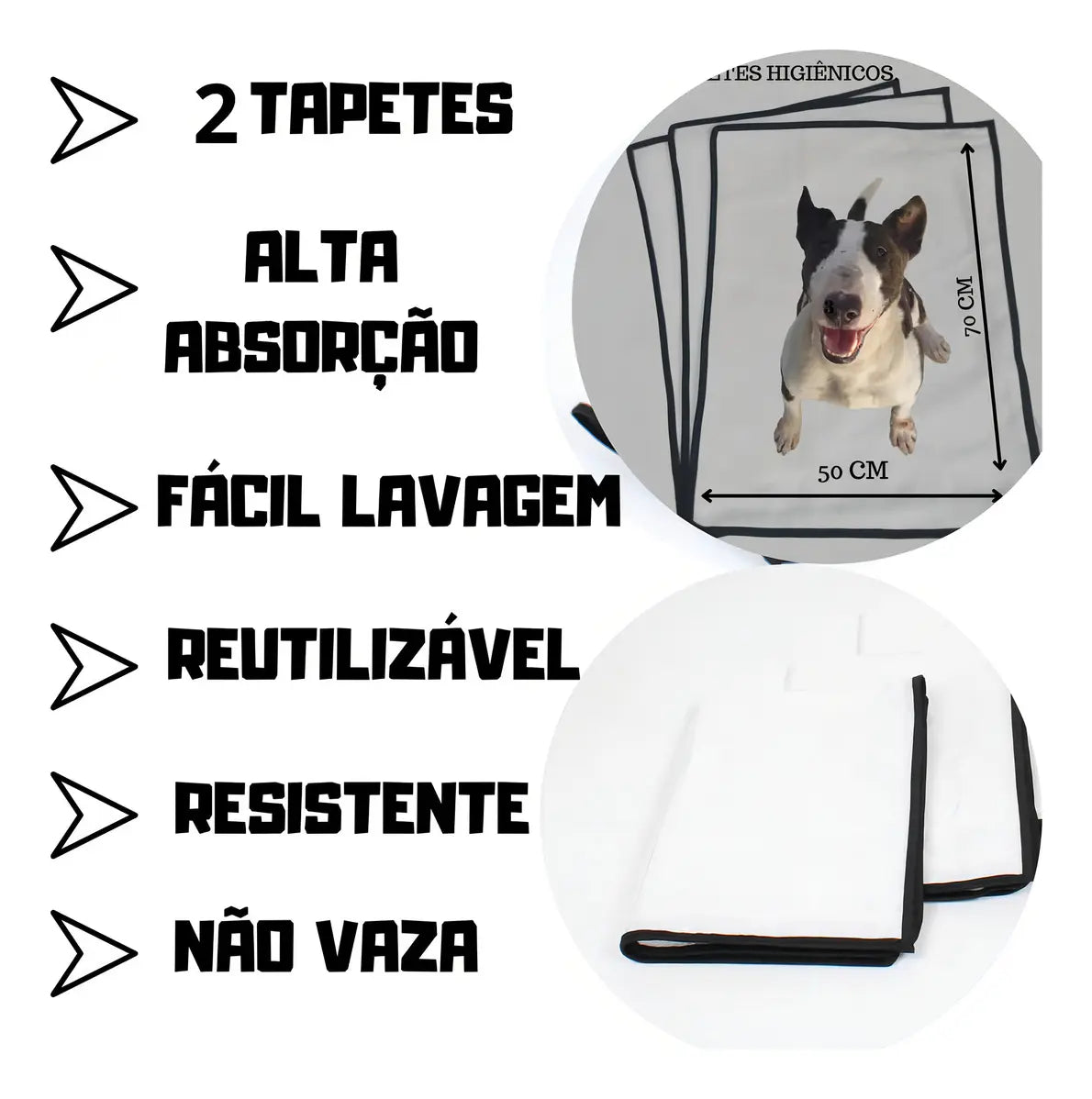 KIT 2 TAPETES HIGIÊNICOS LAVÁVEIS PARA CACHORROS – REUTILIZÁVEIS E IMPERMEÁVEIS